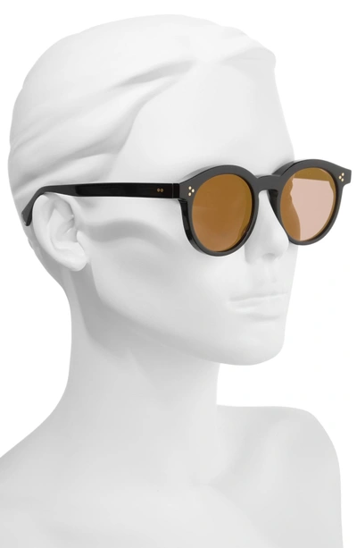 Shop Wildfox Harper Zero 53mm Round Keyhole Sunglasses - Black/ Gold