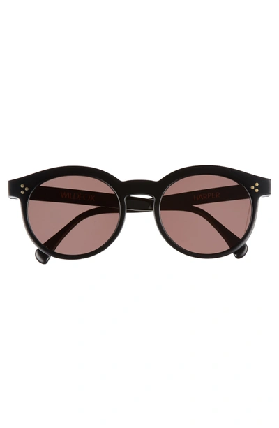 Shop Wildfox Harper Zero 53mm Round Keyhole Sunglasses - Black/ Gold