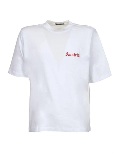 Shop Helmut Lang Austria T-shirt In Bianco