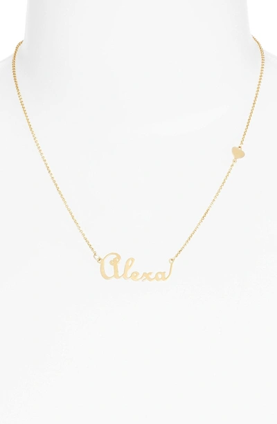 Shop Argento Vivo Personalized Script Name With Heart Necklace (nordstrom Online Exclusive) In Gold
