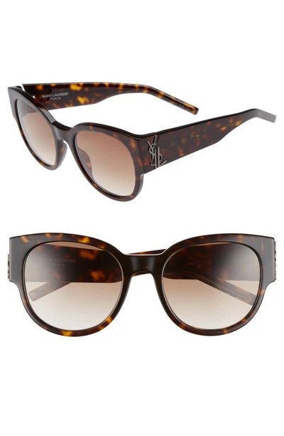 Shop Saint Laurent Sl M19 54mm Cat Eye Sunglasses - Havana