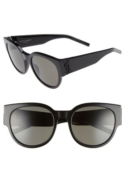 Shop Saint Laurent Sl M19 54mm Cat Eye Sunglasses - Black