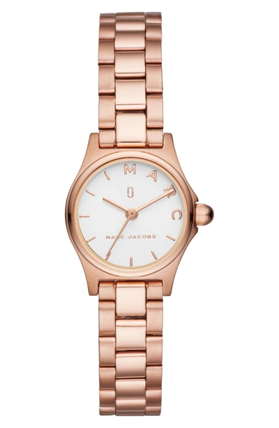 Shop Marc Jacobs Henry Bracelet Watch, 26mm In Rose Gold/ White/ Rose Gold