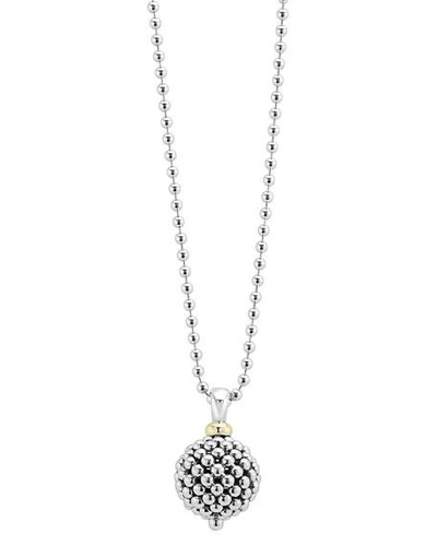 Shop Lagos Caviar Forever Ball Pendant Necklace, 34"l In Silver