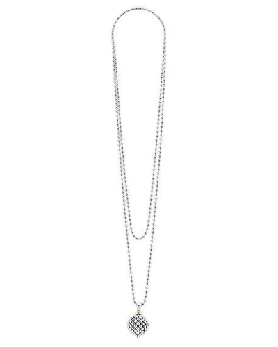 Shop Lagos Caviar Forever Ball Pendant Necklace, 34"l In Silver