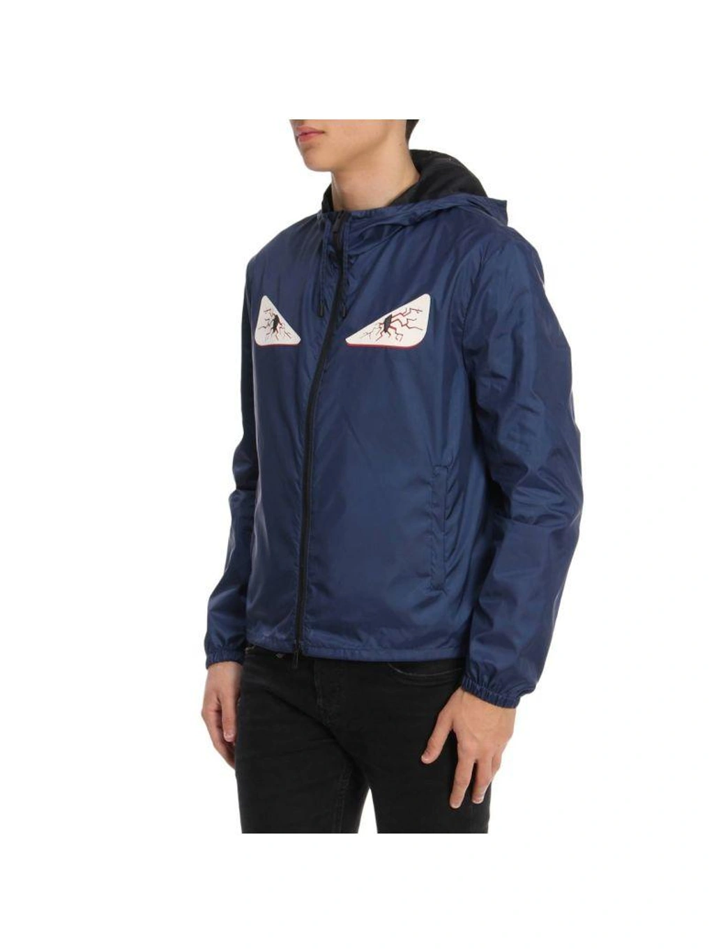 Fendi Bag Bugs Windbreaker Jacket In Night Blue ModeSens