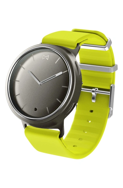 Shop Misfit Phase Silicone Strap Smart Watch, 40mm In Lime/ Silver