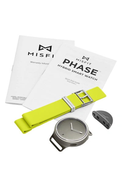 Shop Misfit Phase Silicone Strap Smart Watch, 40mm In Lime/ Silver
