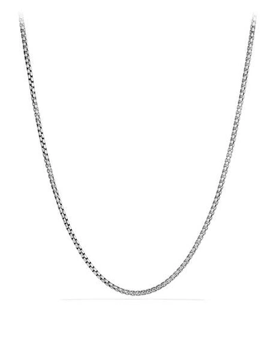 Shop David Yurman Medium Box Chain With Gold, 36"l In Silver