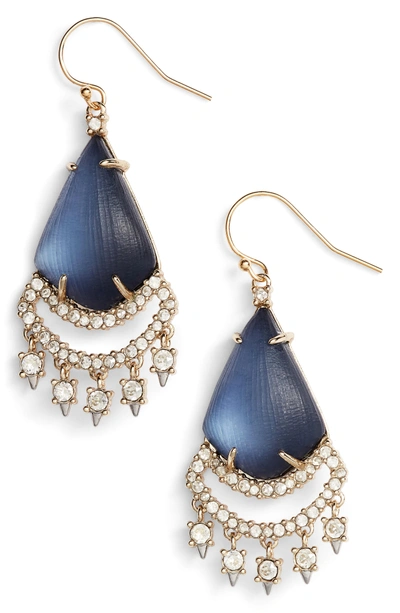 Shop Alexis Bittar Crystal Lace Lucite Chandelier Earrings In Sea Blue