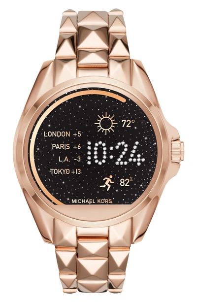 Shop Michael Kors Bradshaw 22mm Stud Watch Bracelet In Rose Gold