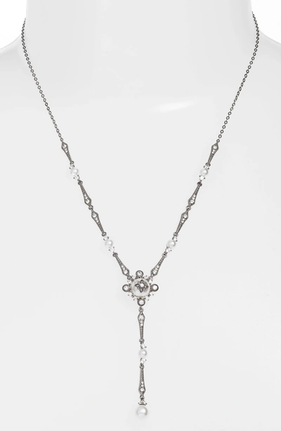 Shop Nadri Crystal Y-necklace In Black