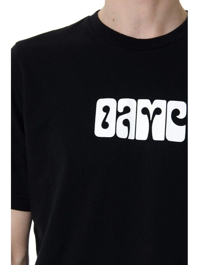 Shop Oamc Black Cotton T-shirt With Logo