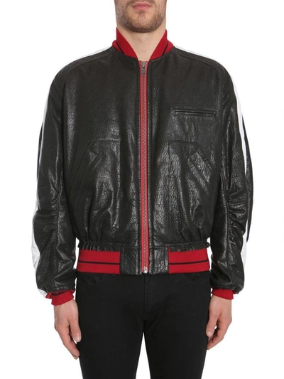 Shop Haider Ackermann Leather Bomber Jacket In Nero