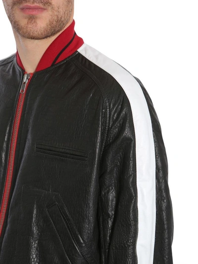 Shop Haider Ackermann Leather Bomber Jacket In Nero