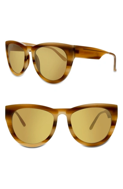 Shop Smoke X Mirrors Runaround Sue 60mm Cat Eye Sunglasses - Milky Tortoise/ Gold Mirror
