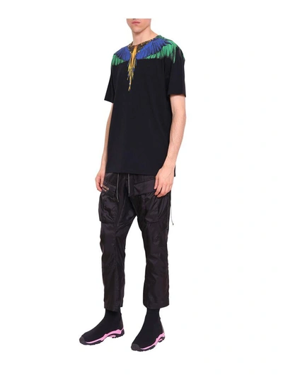 Shop Marcelo Burlon County Of Milan Color Wing Cotton T-shirt In Nero