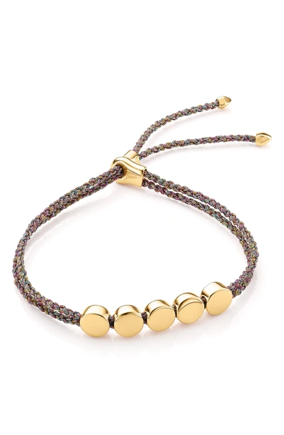 Shop Monica Vinader Linear Bead Friendship Bracelet In Gold/ Rainbow
