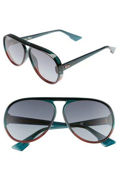 Shop Dior Lia 62mm Oversize Aviator Sunglasses - Green/ Brown