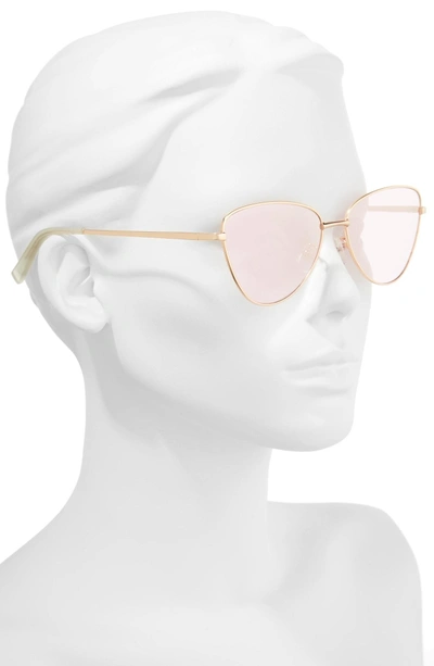 Shop Le Specs Echo 56mm Butterfly Sunglasses - Matte Rose Gold