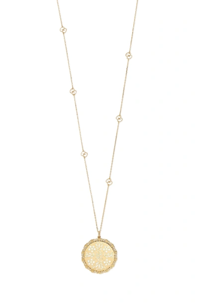 Shop Gucci Icon Charm Pendant Necklace In Yellow Gold