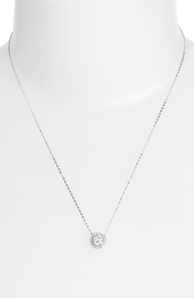 Shop Nadri Halo Pendant Necklace In Silver