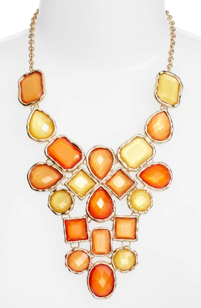Shop Adia Kibur Stone Statement Necklace In Orange