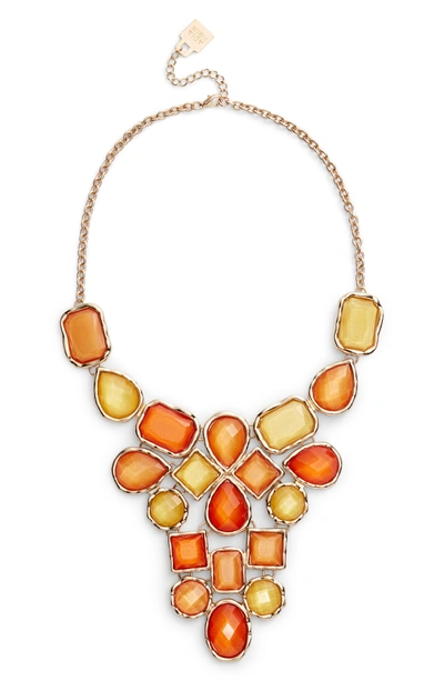 Shop Adia Kibur Stone Statement Necklace In Orange