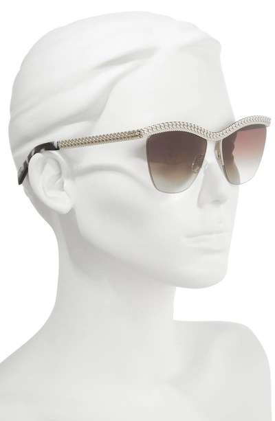 Shop Moschino 57mm Rimless Metal Bar Polarized Sunglasses - Silver Havana