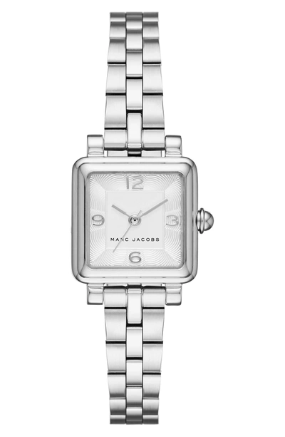 Shop Marc Jacobs Vic Bracelet Watch, 20mm In Silver/ White Satin