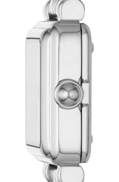 Shop Marc Jacobs Vic Bracelet Watch, 20mm In Silver/ White Satin