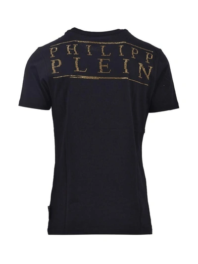 Shop Philipp Plein Gilded Skull T-shirt In Black-gold