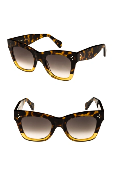 Shop Celine 50mm Gradient Butterfly Sunglasses - Havana/ Yellow