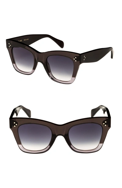 Shop Celine 50mm Gradient Butterfly Sunglasses - Dark Grey/ Smoke