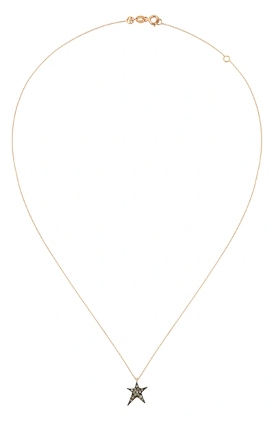 Shop Kismet By Milka Struck Star Champagne Diamond Necklace In Rose Gold