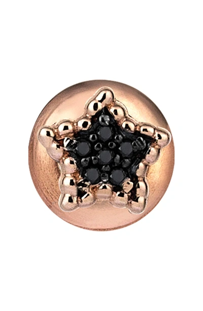 Shop Kismet By Milka Black Diamond Beaded Star Stud Earring In Rose Gold