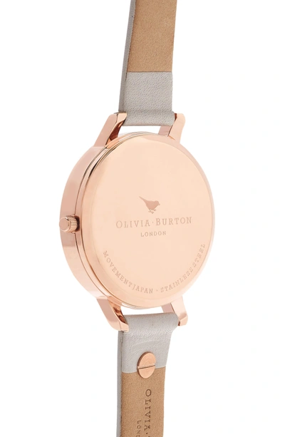 Shop Olivia Burton 3d Bee Leather Strap Watch, 38mm In Blush/ White/ Rose Gold
