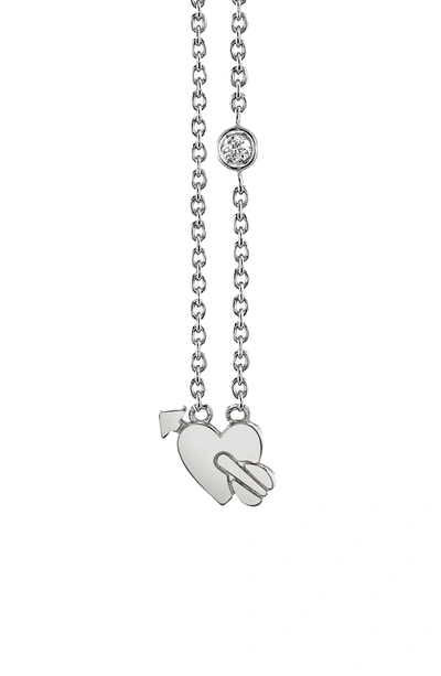Shop Shy By Se Lovestruck Diamond Emoji Necklace In Silver