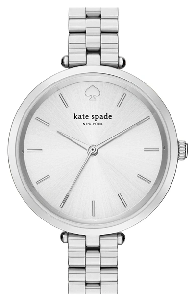 Shop Kate Spade Holland Bracelet Watch, 34mm In Silver