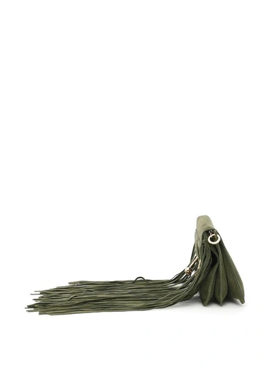 Shop Jw Anderson Fringe Mini Pierce Bag In Oliveverde