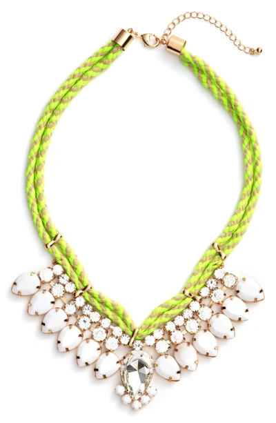 Shop Adia Kibur Teardrop Rope Necklace In White