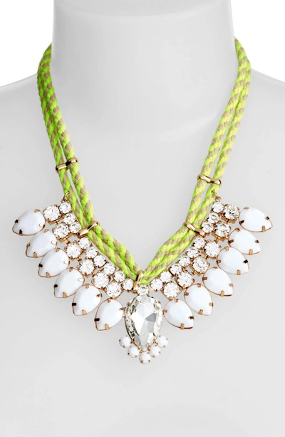 Shop Adia Kibur Teardrop Rope Necklace In White