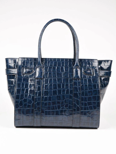 Shop Mulberry Bayswater Tote In Blue