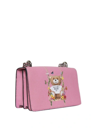 Shop Moschino Teddy Bear Bag In Rosa