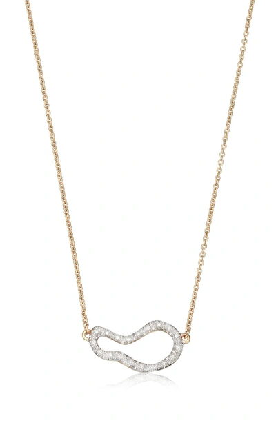 Shop Monica Vinader Riva Small Pod Diamond Necklace In Gold