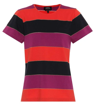 Shop Apc Millbrook Striped Jersey T-shirt In Multicoloured