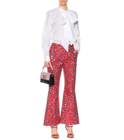 Shop Dolce & Gabbana Jacquard Flared Trousers In Multicoloured