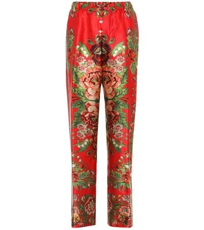 Shop F.r.s For Restless Sleepers Etere Printed Silk Trousers In Multicoloured