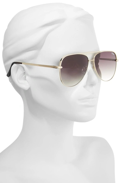 Shop Quay Sahara 60mm Aviator Sunglasses In Gold/ Smoke