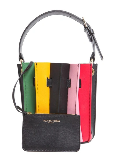 Shop Sara Battaglia Plisse Mini Bucket Bag In Multicolor